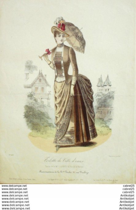 Gravure Mode Le Coquet 1886 # 29 (Old Fashion plate)