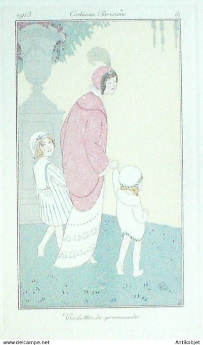 Franc-Nohain Madeleine Pochoir Mode Art Deco n°  81-1913 Journal des Dames