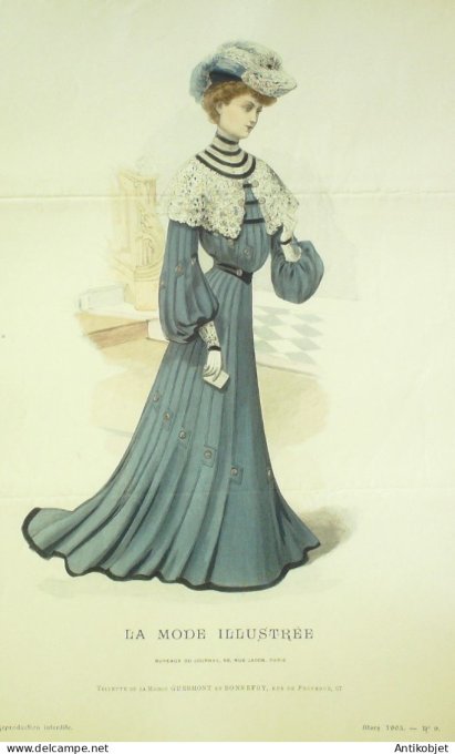 Gravure Mode illustree 1903 #  9 (Old Fashion plate) RARE