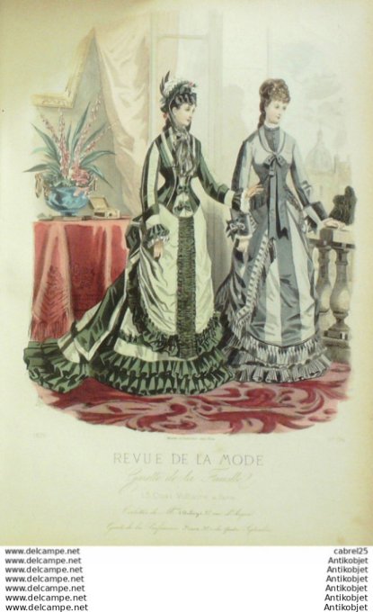 Gravure Mode La Gazette 1875 # 196 (Old Fashion plate)