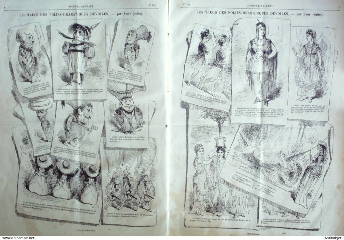 Le Journal Amusant 1870 #  735 Trucs des folies dramatiques devoiles par Stop