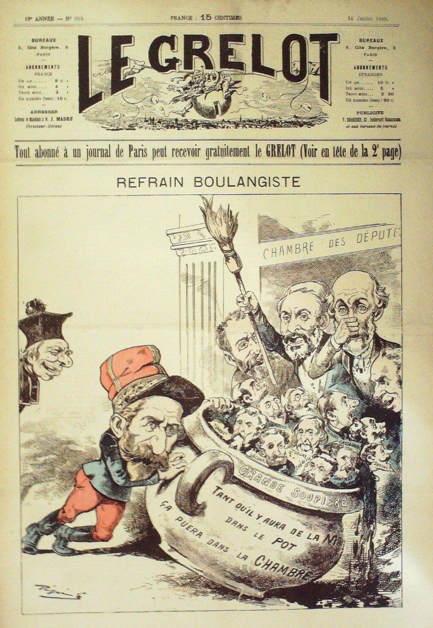 Le Grelot 1889 n°953 REFRAIN BOULANGISTE PEPIN