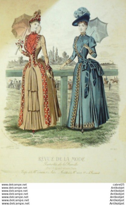 Gravure Mode La Gazette 1888 # 863 (Old Fashion plate)