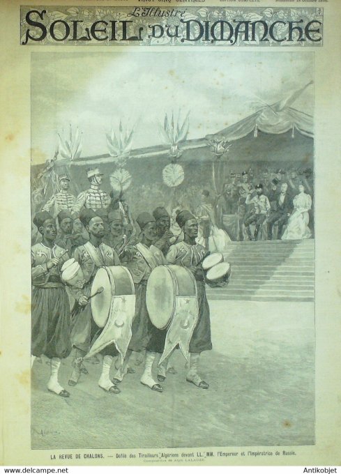 Soleil du Dimanche 1896 n°42 Tirailleurs algériens Cherbourg (15) Chine Quang Bin