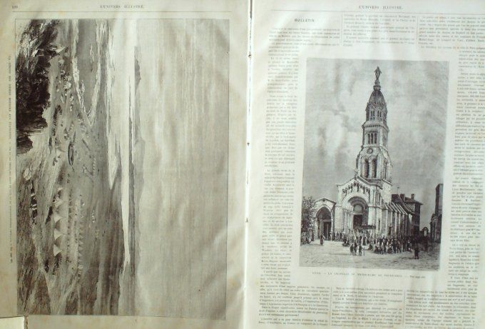 L'Univers illustré 1873 # 954 Lyon (69) Usa indiens Modocks Windsor Shad de Perse  Nassr-Ed-Din
