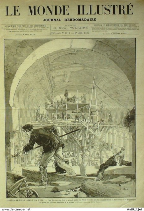 Le Monde illustré 1882 n°1318 Egypte Alexandrie Caire Dervich-Pacha Congo Ogôoué