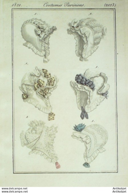 Costume Parisien 1821 # 2023 Toques cornettes bonnets