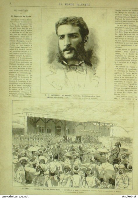 Le Monde illustré 1882 n°1318 Egypte Alexandrie Caire Dervich-Pacha Congo Ogôoué