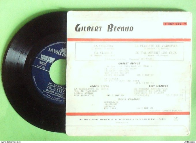 Bécaud Gilbert 45T EP La Corrida 1956