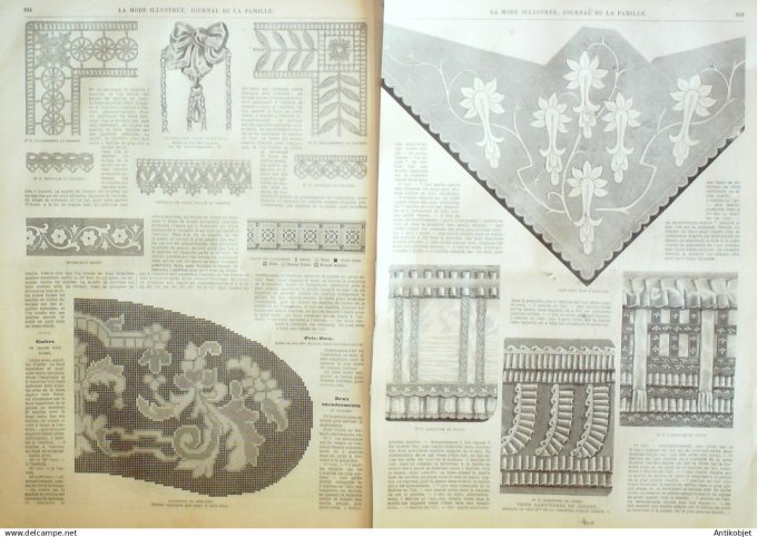 La Mode illustrée journal + gravure associée 1875 # 31