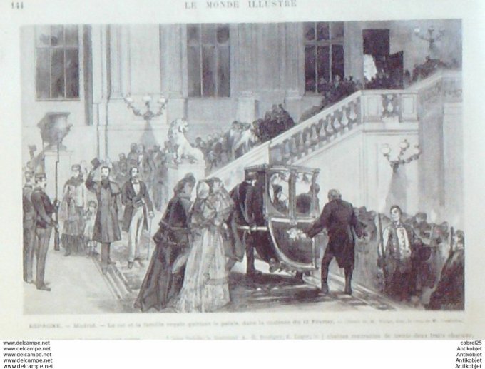 Le Monde illustré 1873 n°829 Egypte Hussein Abbasieh Autriche Vienne Caroline Augusta Suisse Geneve 