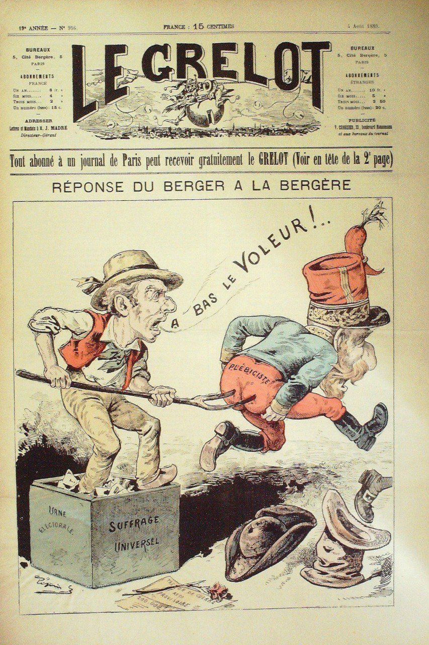 Le Grelot 1889 n°956 REPONSE du BERGER à la BERGERE PEPIN