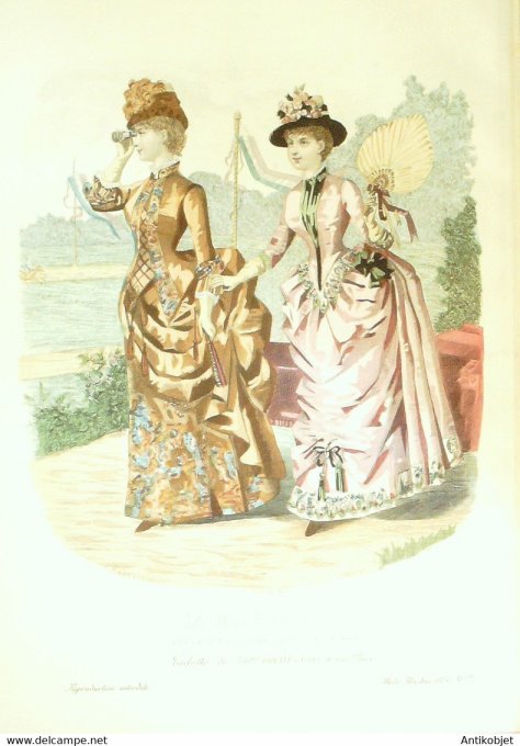 Gravure de mode La Mode illustrée 1884 n°27 (Maison Bréant-Castel)