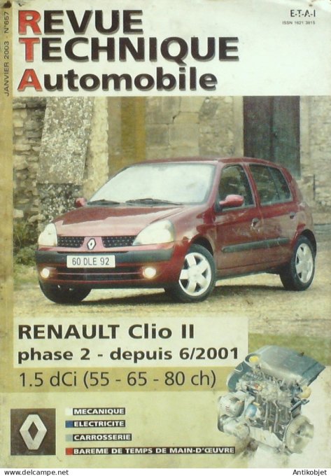 Revue Tech. Automobile 2003 n°657 Renault Clio II