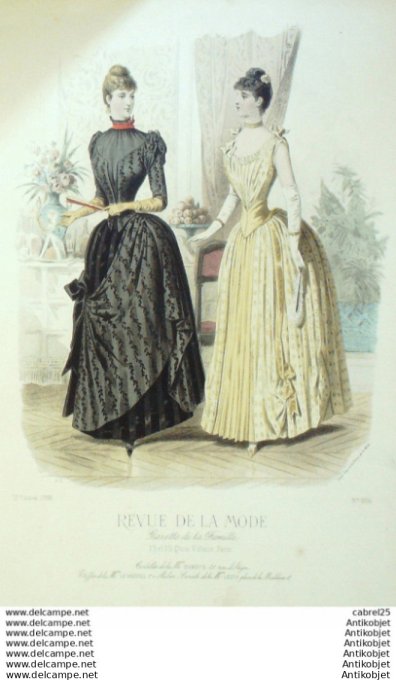 Gravure Mode La Gazette 1888 # 866 (Old Fashion plate)