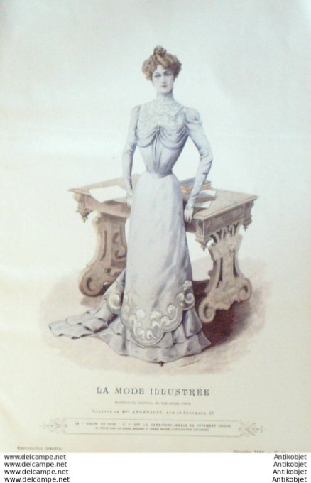 Gravure Mode illustree 1899 # 53 (Old Fashion plate) RARE