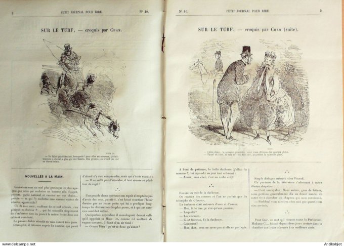 Petit journal pour Rire 1868 #   40 Sur le Turf Cham