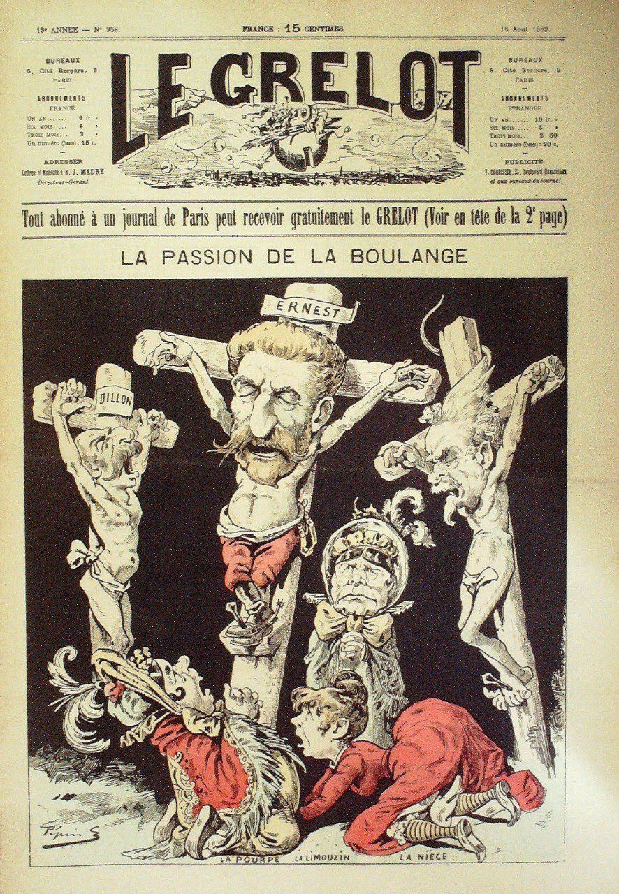 Le Grelot 1889 n°958 LA PASSION de la BOULANGE PEPIN