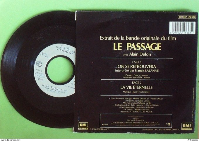 Le passage Film 45T SP Francis Lalanne 1986
