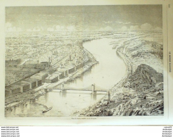 Le Monde illustré 1861 n°229 Marseille (13) Abbeville (80) Chalons (51) Hongrie Pesth