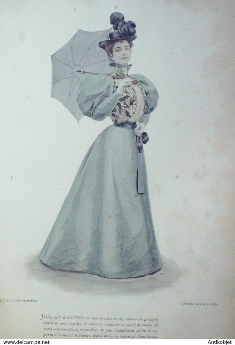 Gravure La mode illustrée 1875 n°01 (Maison  FLADRY)