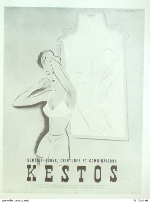 Publicité Lingerie Kestos Vahiné signée Masseau 1955