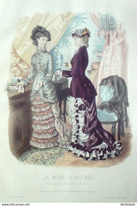 Gravure Mode illustree 1879 # 36 (Old Fashion plate)