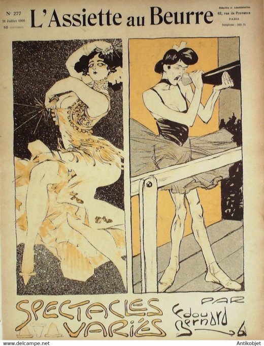 L'Assiette au beurre 1906 # 277 Spectacles variés Bernard Edouard