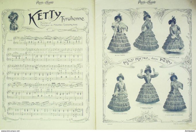 Paris qui chante 1903 # 3 Meyer Deval Fugère Myriel Fragson Galipaux Dulac
