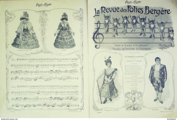 Paris qui chante 1903 n°  3 Meyer Deval Fugère Myriel Fragson Galipaux Dulac