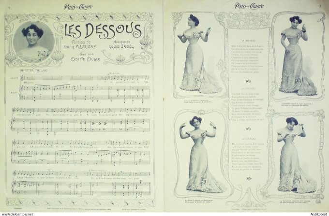 Paris qui chante 1903 n°  3 Meyer Deval Fugère Myriel Fragson Galipaux Dulac