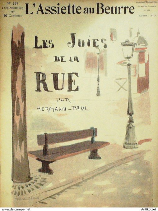 L'Assiette au beurre 1905 # 231 Les joies de la rue ivrogne bretonne Hermann