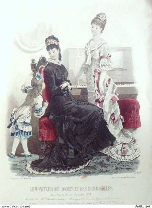 Gravure de mode Moniteur de Dames & Demoiselles 1870 n°1480 (Maison Koenig)
