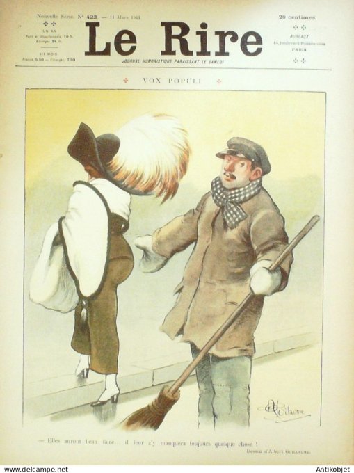 Le Rire 1911-03-11 # 423 Journal humoristique Ed.Originale Le Reporter