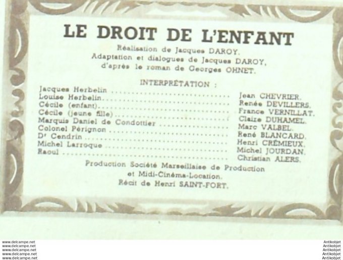 Mon Film 142 49-05-14 Le droit de l'enfant Marc Valbel Michel Jourdan