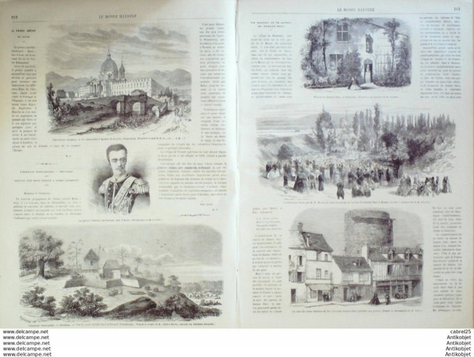 Le Monde illustré 1865 n°442 Turquie Constantinople Scutari Sénégal Diambourg Gagny (93) Abbaye Livr