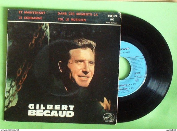 Bécaud Gilbert 45T EP Et maintenant (languette) 1961