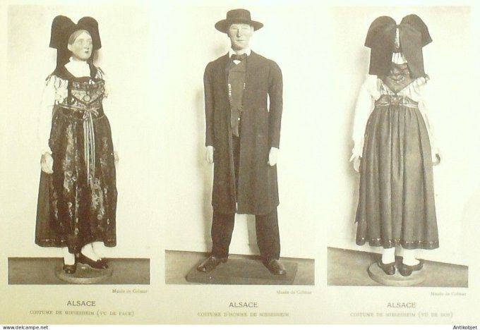 Costume Alsace Miesesheim (67) Alsaciens illustré par Ch.Massin XXème