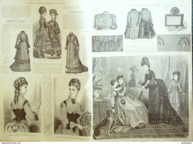 La Mode illustrée journal + gravure 1876 #  1