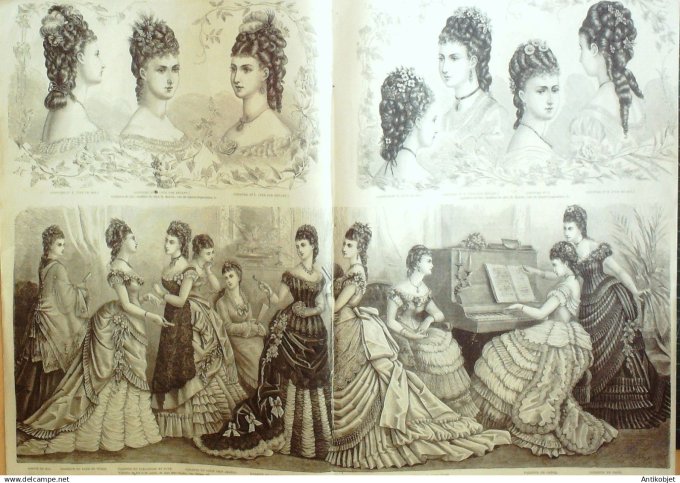 La Mode illustrée journal + gravure 1876 #  1
