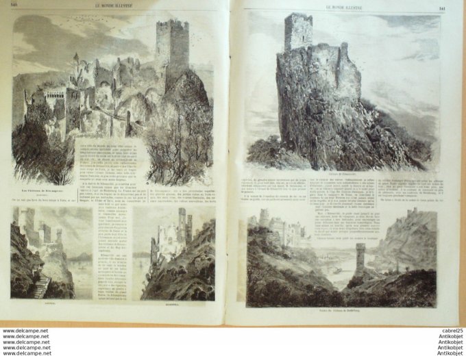 Le Monde illustré 1861 n°228 Joute Sur La Seine Bataille Bull Run Ribeauville Heidelberg