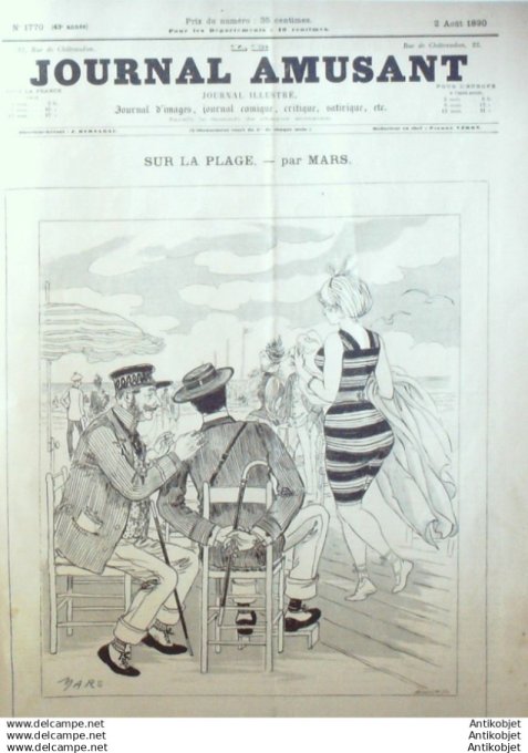 Le Journal Amusant 1890 # 1770 Theatre Orient-Express par Henriot A la mer par Stop Nos paysans par 