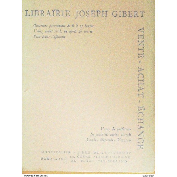 Buvard JOSEPH GILBERT Librairie