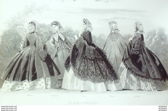 Gravure de mode Les Modes parisiennes (maison Gagelin) 1860 n°944