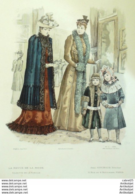 Gravure Costume Parisien 1800 an 8 # 217 (eau forte) Chapeau-Capote manches en Amadis