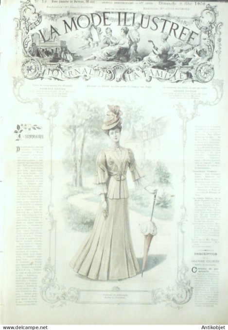 La Mode illustrée journal 1906 n° 18 Costume de printemps