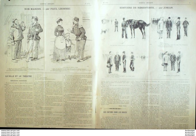 Le Journal Amusant 1890 # 1770 Theatre Orient-Express par Henriot A la mer par Stop Nos paysans par 