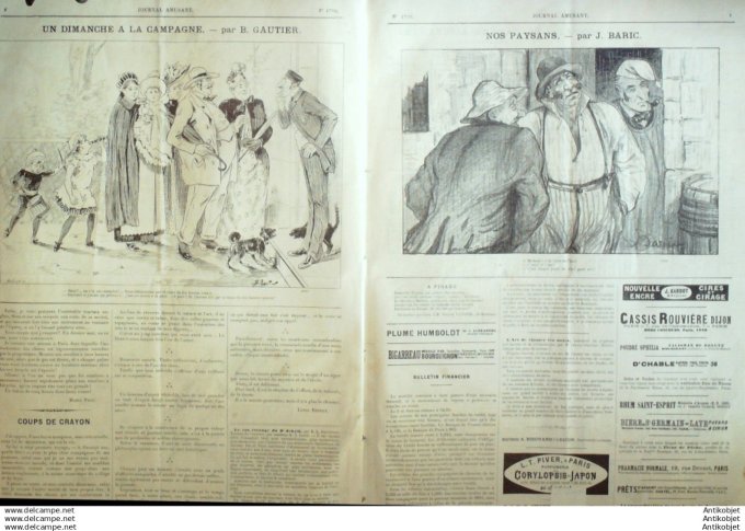 Le Journal Amusant 1890 # 1770 Theatre Orient-Express par Henriot A la mer par Stop Nos paysans par 