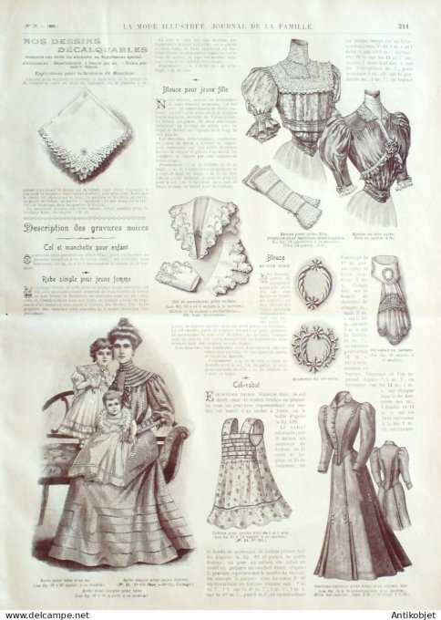 La Mode illustrée journal 1906 n° 18 Costume de printemps