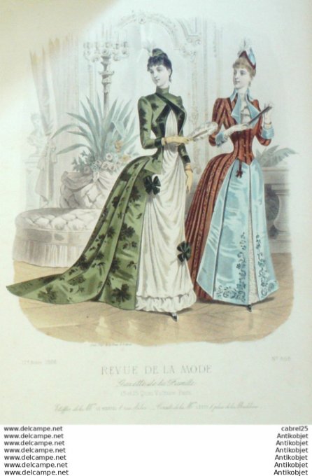Gravure Mode La Gazette 1888 # 868 (Old Fashion plate)